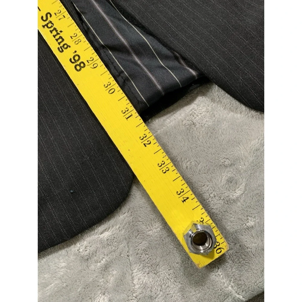 Vintage 90s Y2K Abercrombie Fitch Wool Lined Pinstripe Blazer Size 42 Black EUC